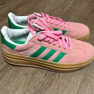 adidas gazelles pink and green sizing in men’s